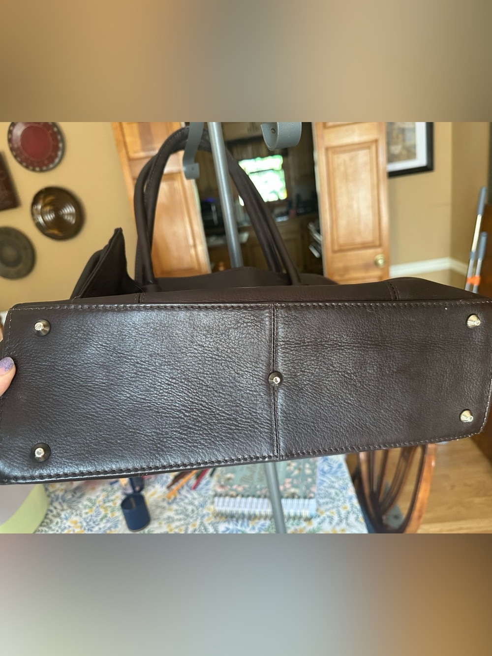 Latico Festival Dark Brown Leather Tote Bag - Picture 3 of 3